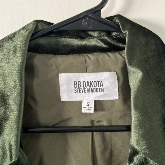 Steve Madden BB Dakota forest green velvet blazer Size S - Picture 2 of 7
